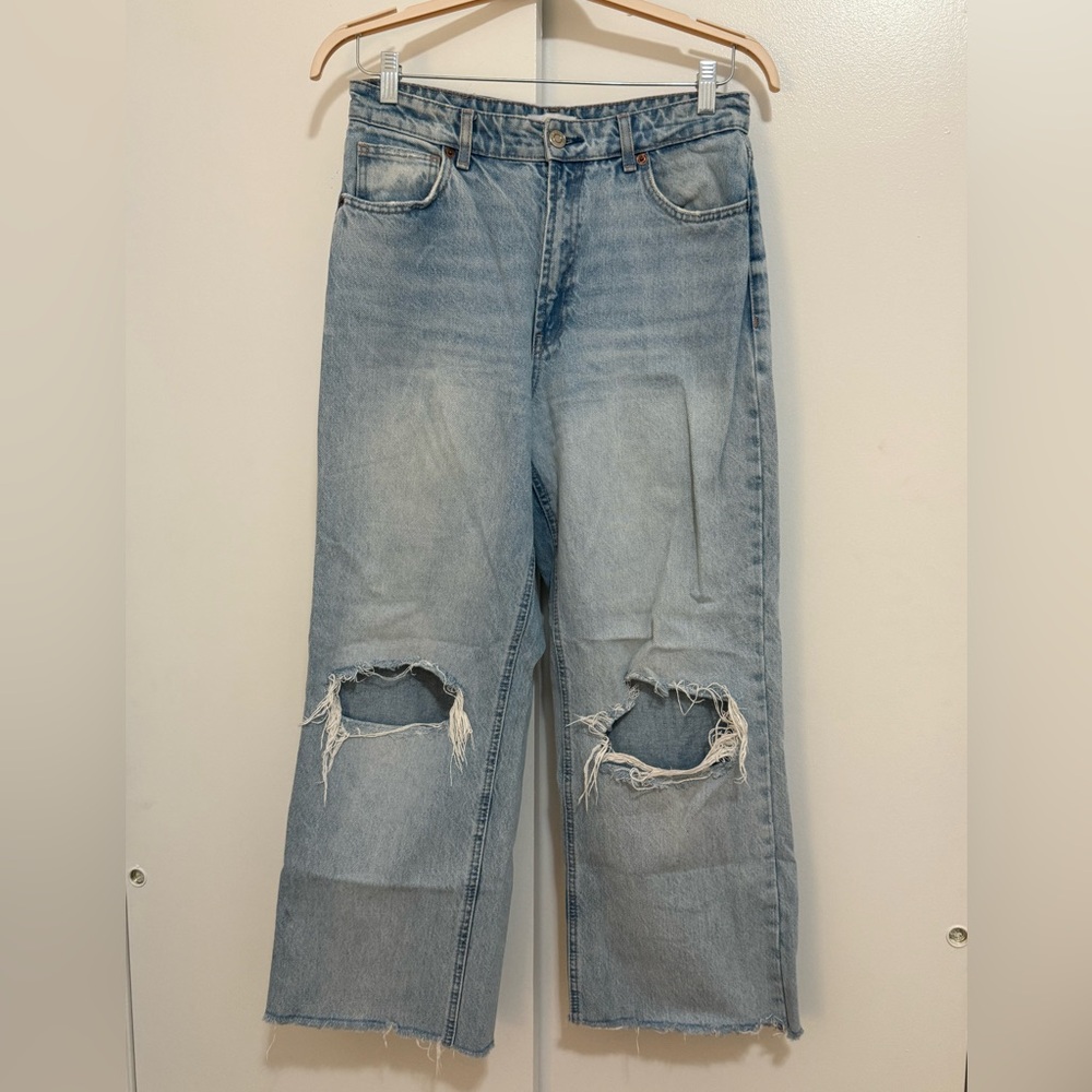 Zara ripped blue jeans size 8